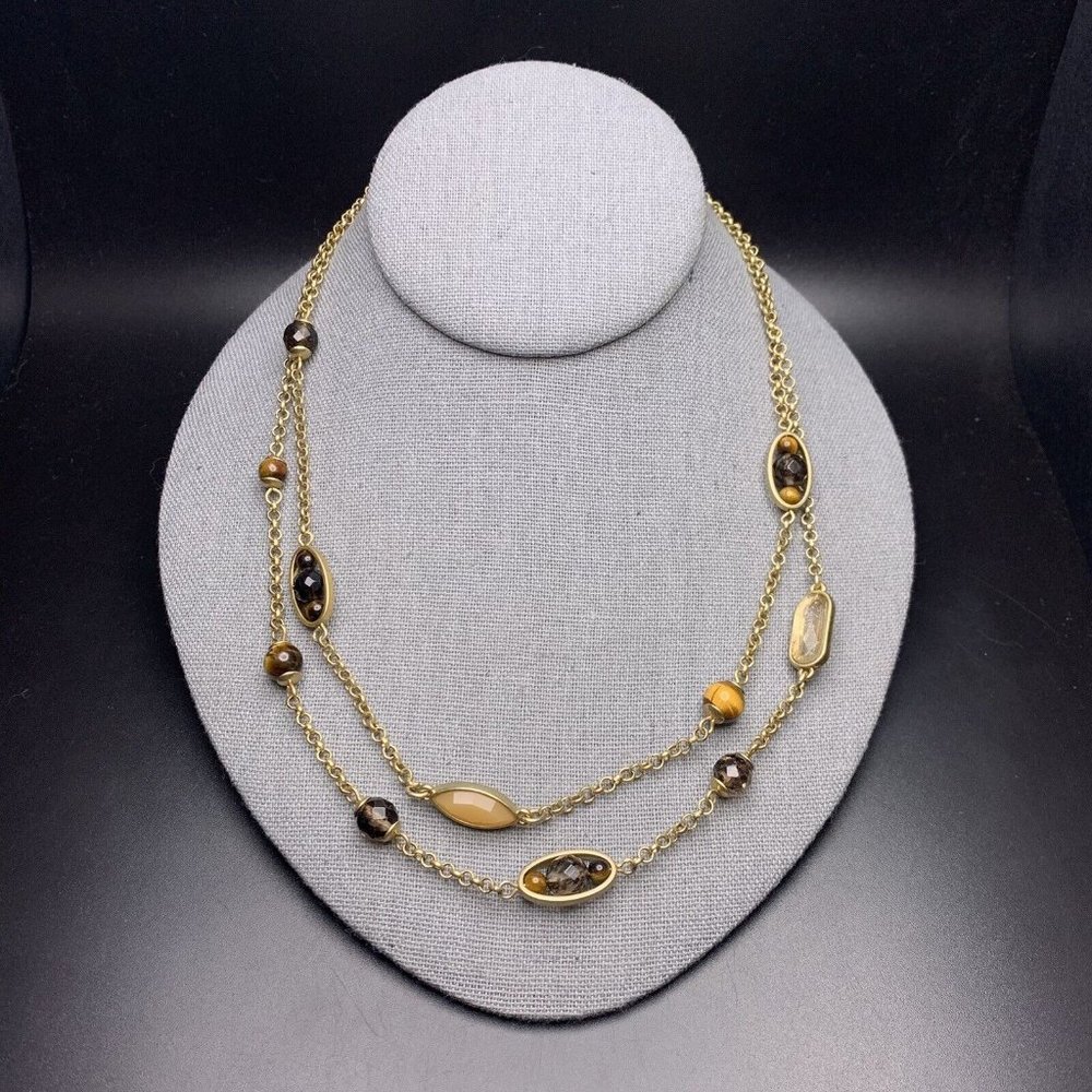 Banana Republic Tigers Eye Layered Boho Necklace